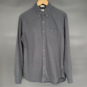 J.Crew Mens Slim Brushed Twill Button-Up Shirt M Black Cotton Preppy Summer